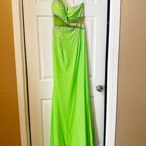 Jonathon Kayne Neon Green Prom Pageant Gown